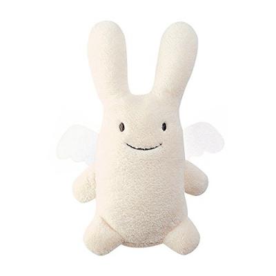 TROUSSELIER Ange lapin musical ivoire et pochette de rangement en coton (24 cm)