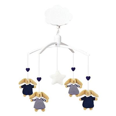 TROUSSELIER Mobile musical lapin nid d'ange bleu marine et mariniere VM1148 96