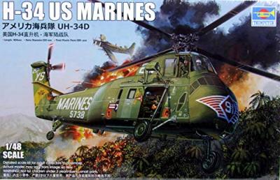 TRUMPETER  002881 1/48 H-34 US Marines Kit de mod&eacute;lisme