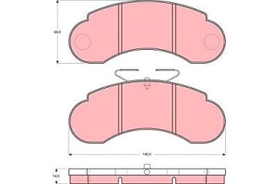 TRW  Jeu de plaquettes de frein avant GDB1114 MERCEDES-BENZ 100