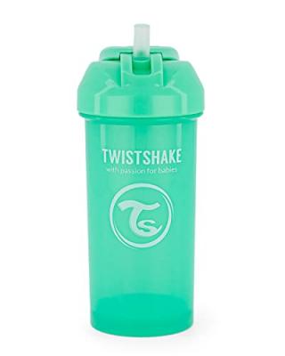TWISTSHAKE  Gourde enfant &agrave; paille PP 360 ml, vert pastel