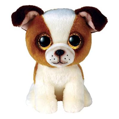 TY Peluche  Beanie Boo's Small Hugo Le Bulldog Marron et Blanc
