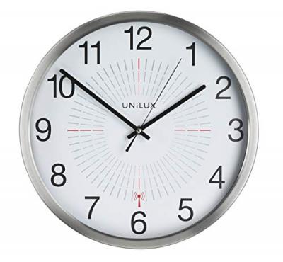 UNiLUX Horloge murale radio-pilot&eacute;e 'OUTDOOR', argent