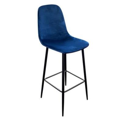 Tabouret de bar en velours vintage Inoui - 42 x 47 x 108 - Bleu
