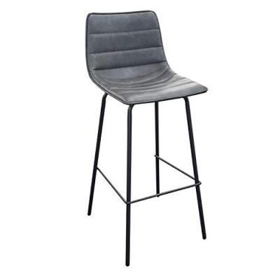 Tabouret de bar industriel Brooklyn - 44 x 53 x 92 - Gris