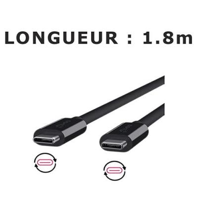 DLH  - Cable USB de type-C - 24 pin USB-C pour 24 pin USB-C - 1.8 m