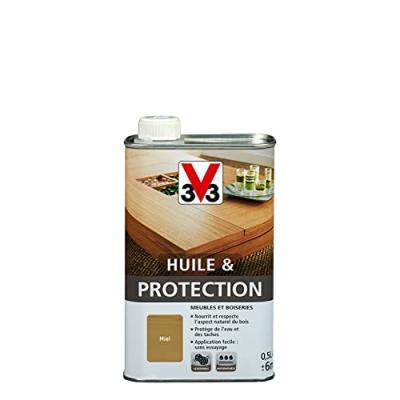 V33  Huile et Protection pour Meubles et Boiseries, Miel 0,5l 102220