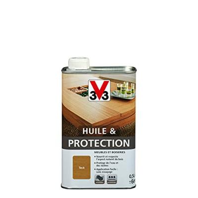 V33  Huile & protection pour meubles et boiseries, Teck 0,5L