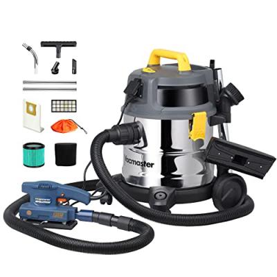 VACMASTER Aspirateur eau et poussi&egrave;res 1600W - 20L inox - 27 Kpa avec prise int&eacute;gr&eacute;e