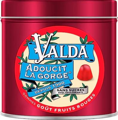 VALDA  Gommes sans sucres go&ucirc;t Fruits Rouges
