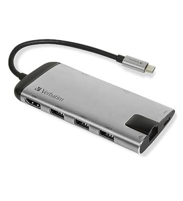 VERBATIM  Usb-c Adapter Usb 3.1 Gen 1 Usb 3.0+hdmi+sdhc+mi Gris