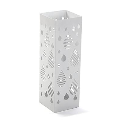VERSA Porte parapluie en m&eacute;tal d&eacute;coupe gouttes blanc