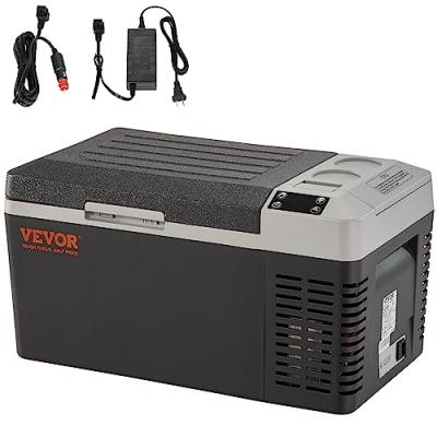 VEVOR  Glaci&egrave;re &Eacute;lectrique Portable de 20 L R&eacute;frig&eacute;rateur de Voiture Portable 12/24 V CC 100-240 V CA Frigo Voiture &agrave; Une Zone 0,6 kW.h -20 &deg;C &agrave; 10 &deg;C
