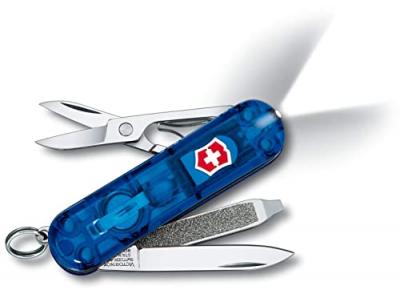 VICTORINOX Couteau Suisse  5 Pi&egrave;ces Signature Lite Bleu Translucide