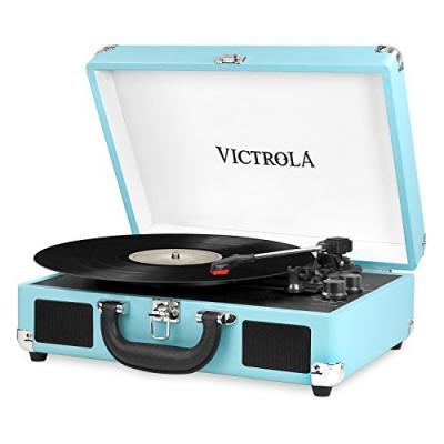 VICTROLA  Platine vinyle valise vintage portable bt turquoise