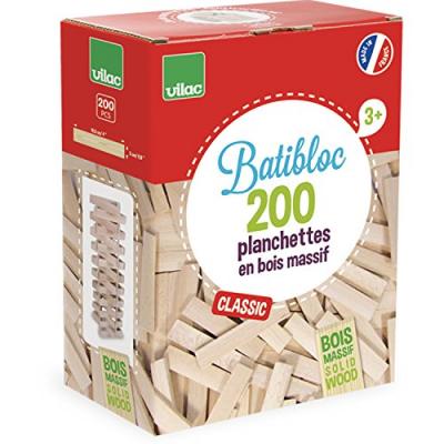 VILAC BATIBLOC CLASSIC 200 PLANCHETTES EN BOIS MASSIF 
