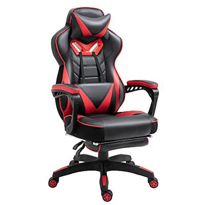 VINSETTO Fauteuil de bureau gamer inclinable repose-pied coussins rev&ecirc;tement synth&eacute;tique