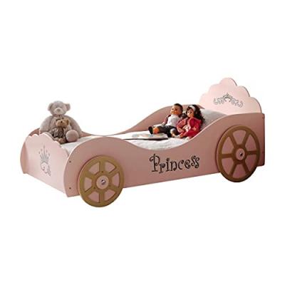 Pack - Lit Enfant & Matelas ""voiture"" 90x200cm Rose - Paris Prix