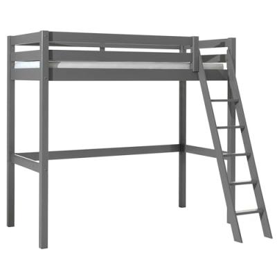 VIPACK  lit mezzanine enfant pino 90x200cm gris PIMZ9017