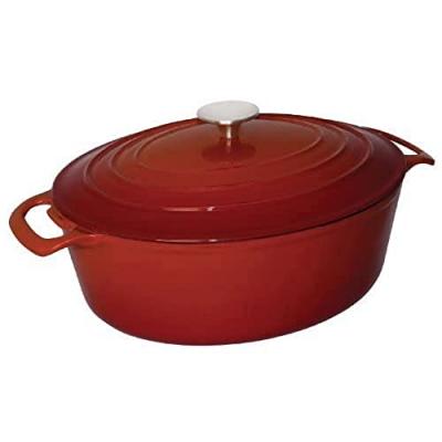 VOGUE  Cocotte ovale en fonte Rouge Grand format 125 x 230 x 305 mm 6 l