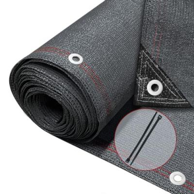VOUNOT Brise vue occultant en HDPE 230g/m&sup2; 1x10m avec attaches de fixation anthracite
