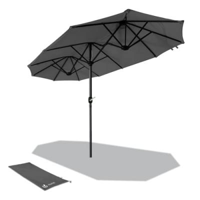 VOUNOT  parasol jardin double aluminium 150 x 300 cm gris