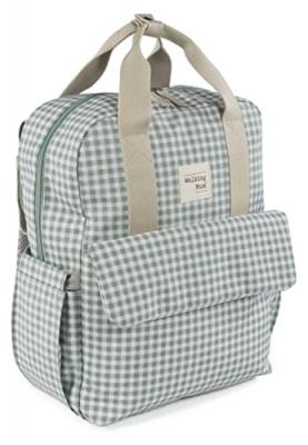 WALKING MUM  Sac &agrave; dos I Love Vichy pour poussette vert. Couleur: Vert
