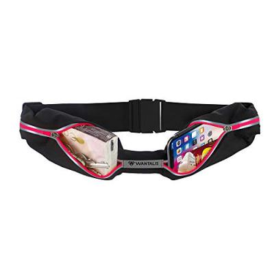 WANTALIS  - Ceinture de running 2 Poches Universelle - &Eacute;tanche - Rose
