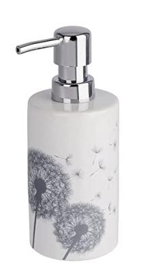 WENKO Distributeur Savon Liquide, Astera, Capacit&eacute; 360 ml, c&eacute;ramique, 8,5x18x7 cm, Blanc - 