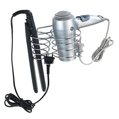 WENKO  Porte S&egrave;che cheveux et lisseur Classic, Inox argent, 20x12x12 cm
