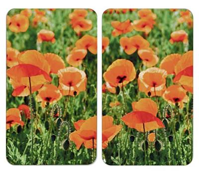 Set 2 couvre-plaques protection motifs Coquelicot Wenko by Maximex
