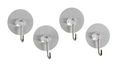 Lot de 4 petits crochets 1 t&ecirc;te chrom&eacute; Static-loc - Wenko