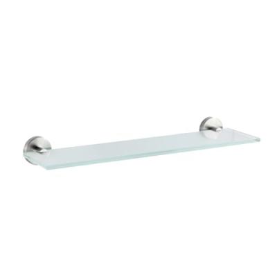 WENKO  Tablette en verre Bosio Mat acier inox, Acier inoxydable, 46.5 x 5.5 x 13.5 cm, Mat