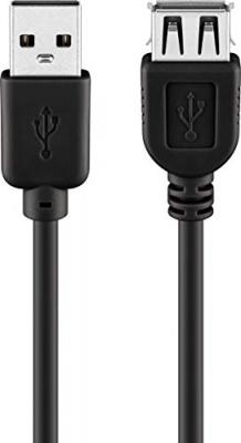GOOBAY Rallonge data Usb 2.0 A-A High-speed, noire, 3.0m