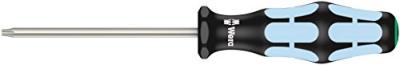 Wera 05032052001 3367 Tournevis pour vis TORX, acier inoxydable, TX 10 x 80 mm, Noir/Ice bleu