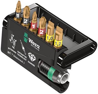 WERA  05057416001 Bit-Check 7 Diamond 1, 7 pi&egrave;ces, Multicolore