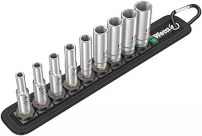 WERA  Belt A Deep 1 Jeu de Douilles 1/4"", 9 Pi&egrave;ces Couleur