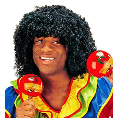 WIDMANN  6106B - Perruque Br&eacute;silienne, noir, cheveux artificiels, perruque fris&eacute;e, afro