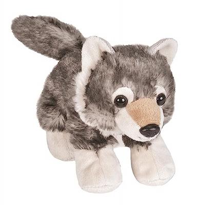WILD REPUBLIC  Hug'Ems peluche : loup 18 cm gris