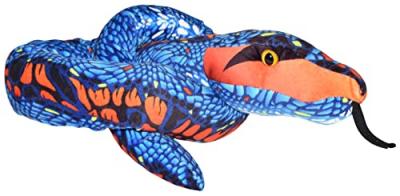 WILD REPUBLIC  serpent en peluche junior 137 cm en peluche orange/bleu