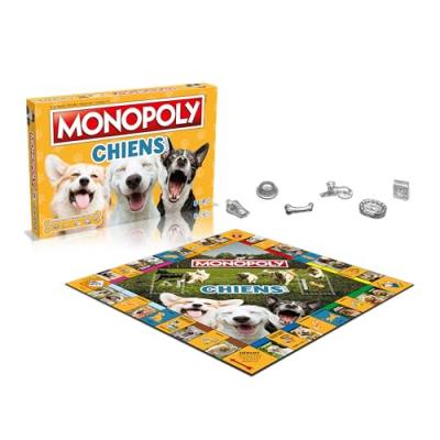 WINNING MOVES Monopoly Chiens - Jeu de soci&eacute;t&eacute; - Monopoly Mettant en Vedette Les Chiens de Diff&eacute;rentes Races