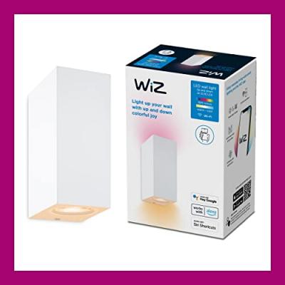 WIZ  spots LED Wi-Fi couleur, 2x5W, Blanc, fonctionne avec Alexa, Google Assistant et Apple HomeKit