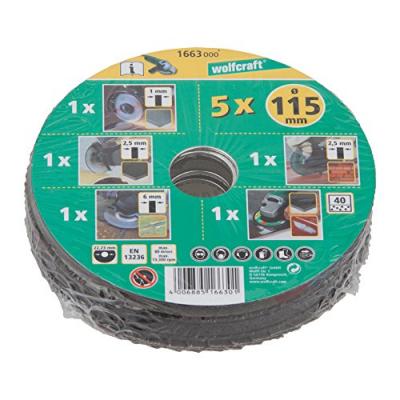 WOLFCRAFT  1664000 Kit d&eacute;couverte de 5 Disques pour meuleuses &oslash; 125 mm