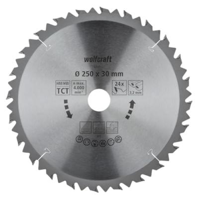 WOLFCRAFT Lame de Scie Circulaire CT 24 Dents, &Oslash; 250 x 30 x 3,2 -  6740000