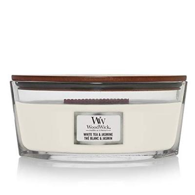 WOODWICK Bougie Ellipse blanc et jasmin - - Blanc -
