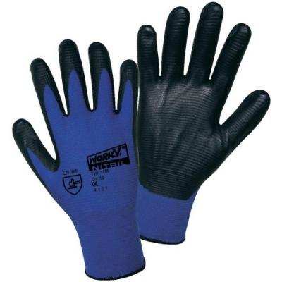  Gants de protection L+D 1165-9 100% nylon avec rev&ecirc;tement nitrile EN 388 RISQUES MECANIQUES 4121 Taille 9 (L)