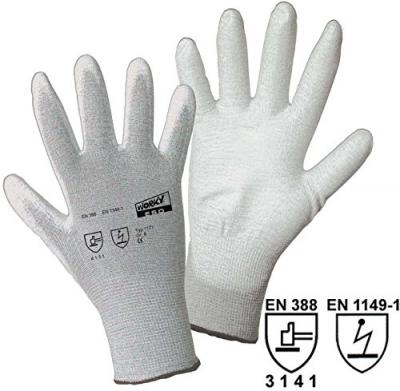  Leipold Doehle ESD Nylon/Carbon-PU 1171-7 Nylon Gants de travail Taille (gants): 7, S CAT II 1 pc(s)