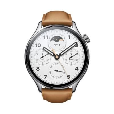 XIAOMI  watch s1 pro reloj smartwatch plata con correa de cuero marr&oacute;n