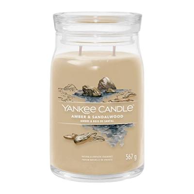 Yankee Candle - grande bougie signature ambre et bois de santal