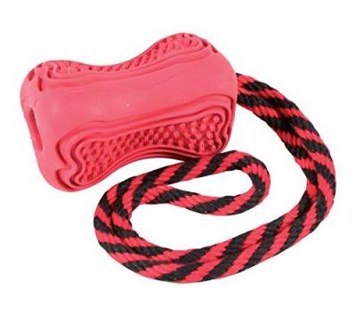 ZOLUX Jouet pour chien caoutchouc avec corde Titan S rouge